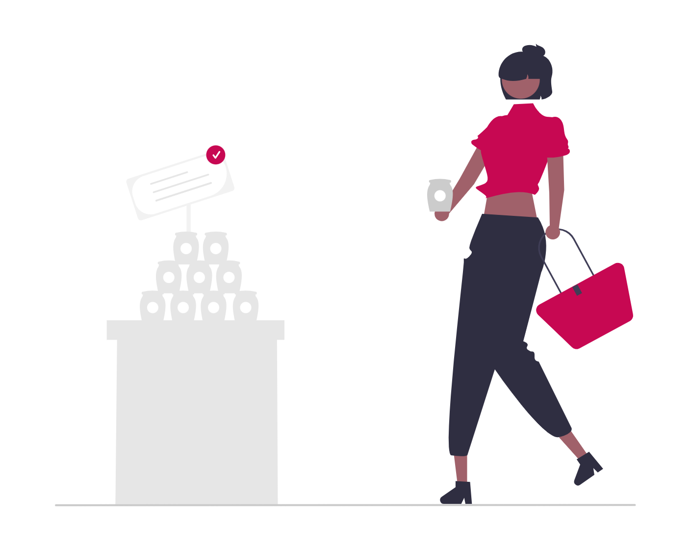 Illustration représentant une personne faisant ses courses